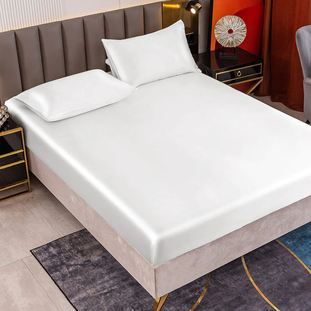 19Momme Mulberry Silk-like Seamless 3 Piece Bedding Set