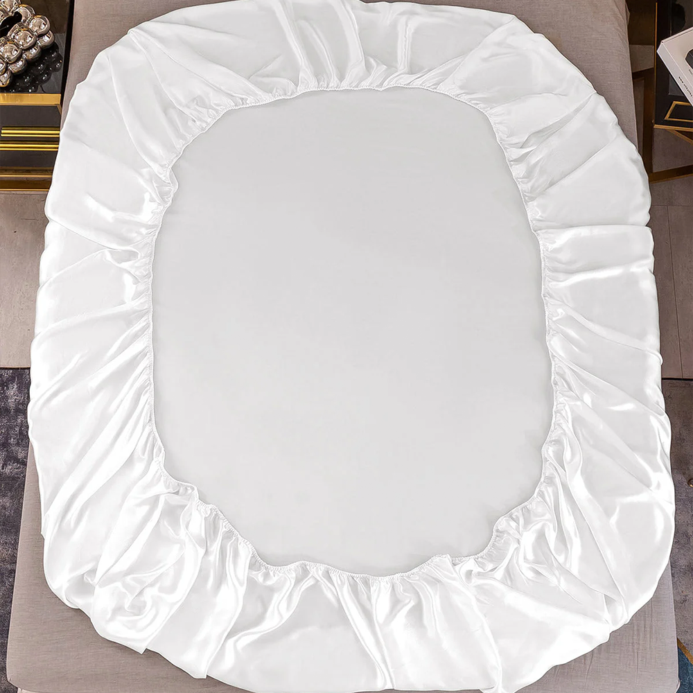 Satin Luxe Seamless Fitted Sheet – Mulberry-Inspired Feel