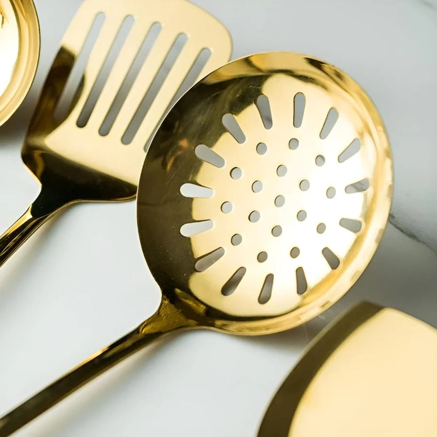 Golden Elegance Stainless Steel Utensil Set