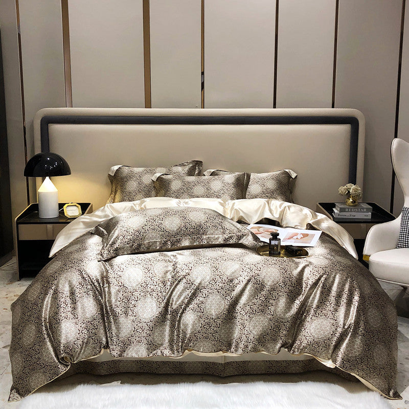 Arista - Natural Silk Bed Set with High-End Printing