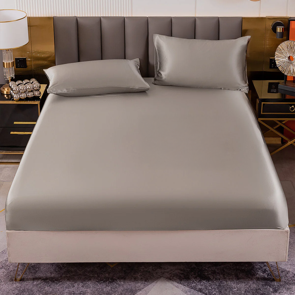 19Momme Mulberry Silk-like Seamless 3 Piece Bedding Set
