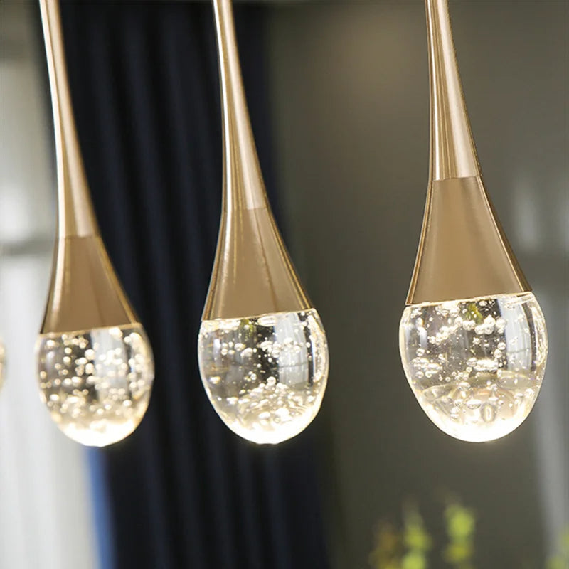 GoldenBubble™ - Modern Crystal Drop LED Pendant Light