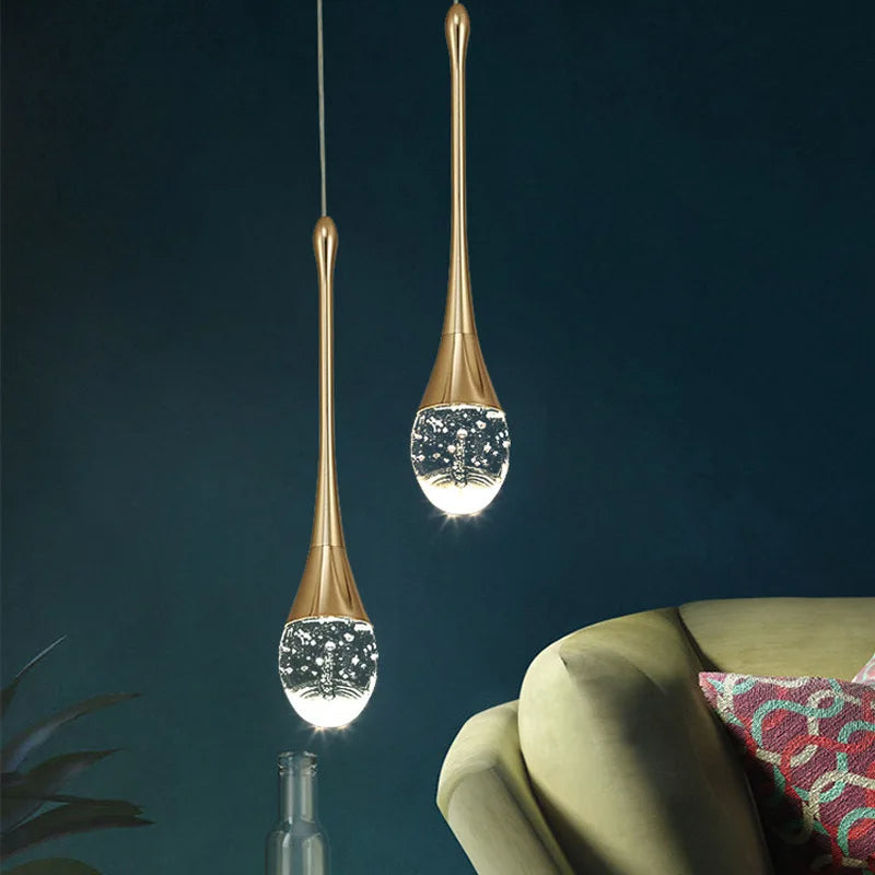 GoldenBubble™ - Modern Crystal Drop LED Pendant Light