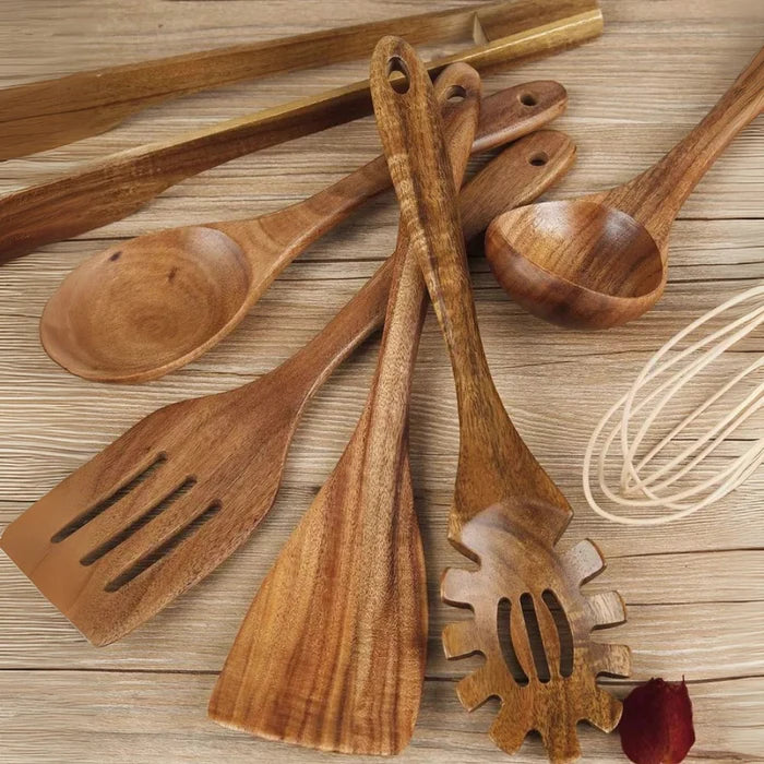 NaturaCook – Premium Wooden Cooking Utensils Set