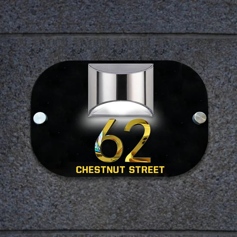 Personalised Rectangular 3D LED Solar House Number