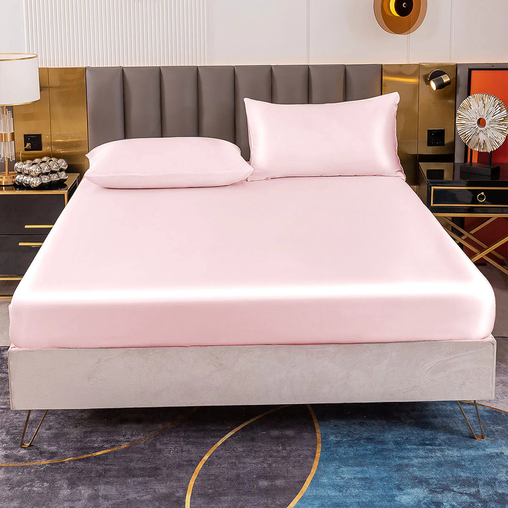 19Momme Mulberry Silk-like Seamless 3 Piece Bedding Set