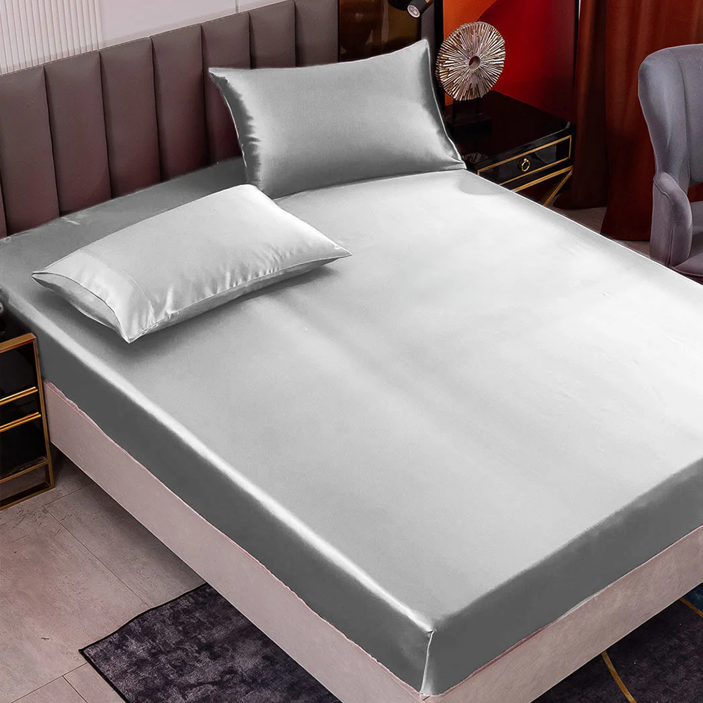 19Momme Mulberry Silk-like Seamless 3 Piece Bedding Set