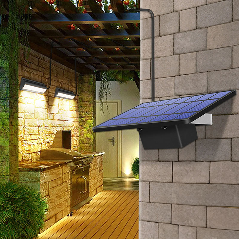 Wall Light With Solar Cells and Separate Panel