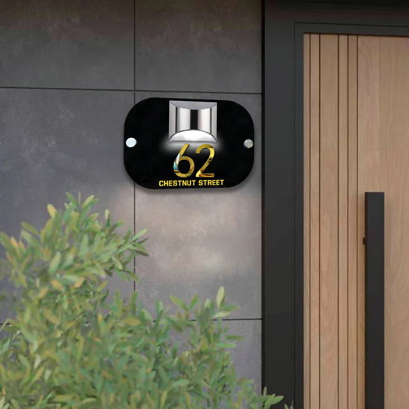 Personalised Rectangular 3D LED Solar House Number