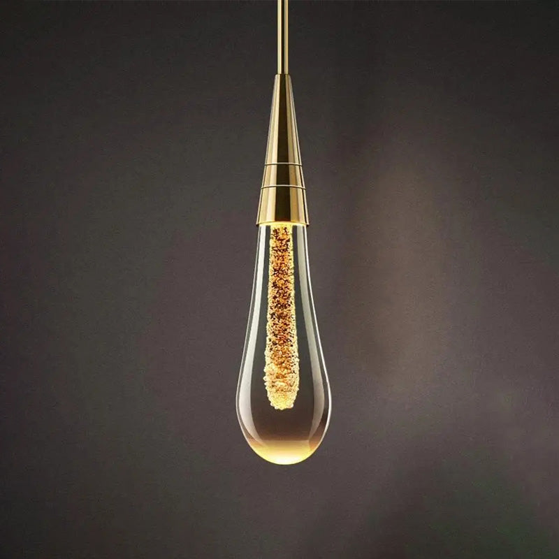 GoldenDrop™ – Luxury Water Drop Wall-Mounted Crystal LED Pendant Light for Bedroom or Living Room
