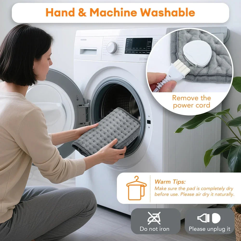 Electric Heated Blanket – Plush Washable Throw for Home & Office Warmth