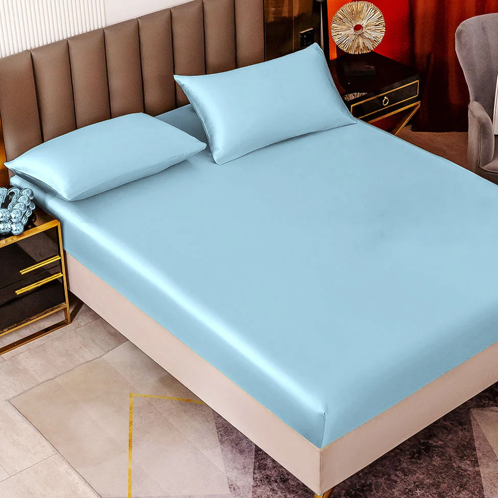 19Momme Mulberry Silk-like Seamless 3 Piece Bedding Set