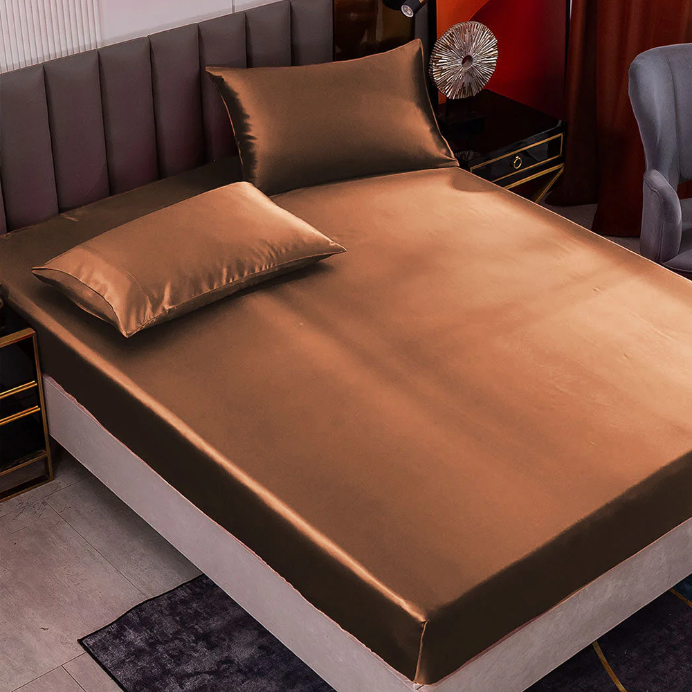 19Momme Mulberry Silk-like Seamless 3 Piece Bedding Set