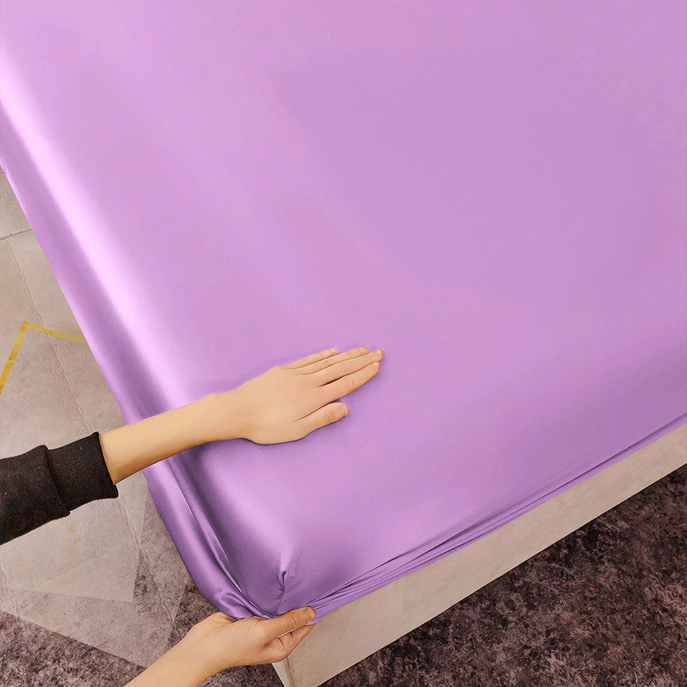 Satin Luxe Seamless Fitted Sheet – Mulberry-Inspired Feel