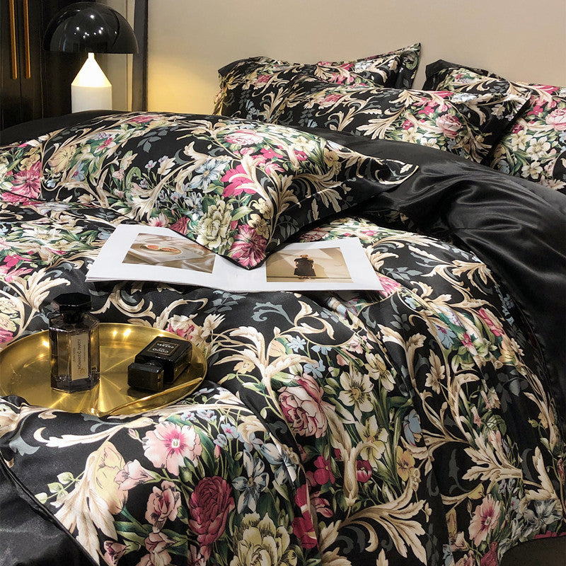 Arista - Natural Silk Bed Set with High-End Printing
