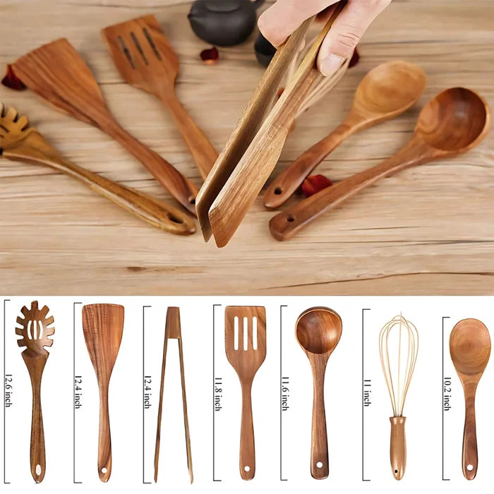 NaturaCook – Premium Wooden Cooking Utensils Set