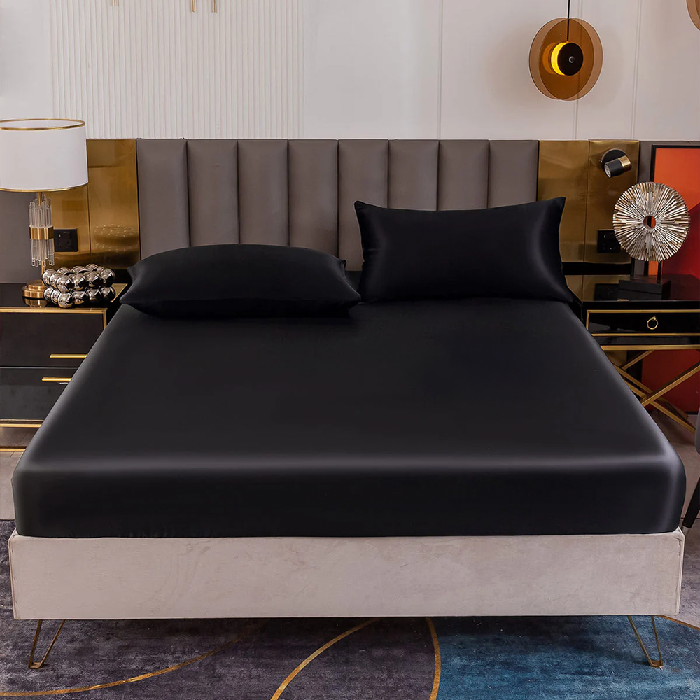 19Momme Mulberry Silk-like Seamless 3 Piece Bedding Set
