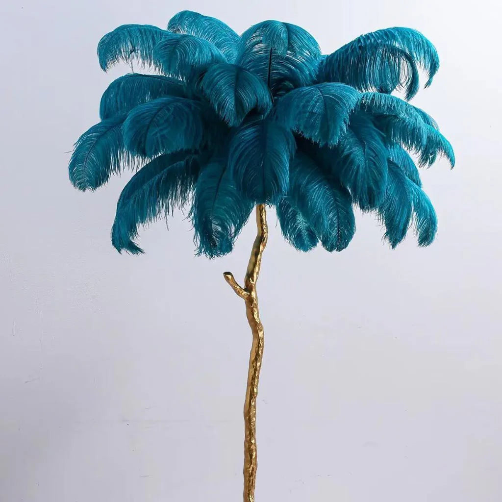 Feathra - Luxury Ostrich Feather Floor Lamp for Living Room or Bedroom Decor