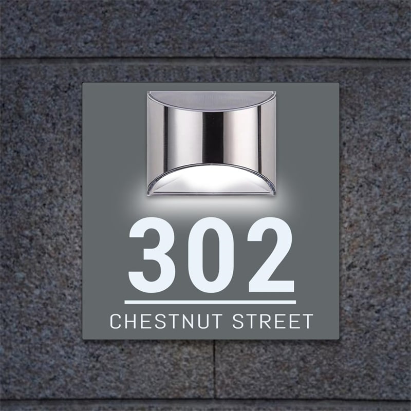 Personalized Rectangular Solar Address Plaque