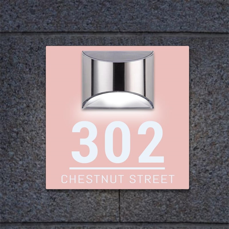Personalized Rectangular Solar Address Plaque