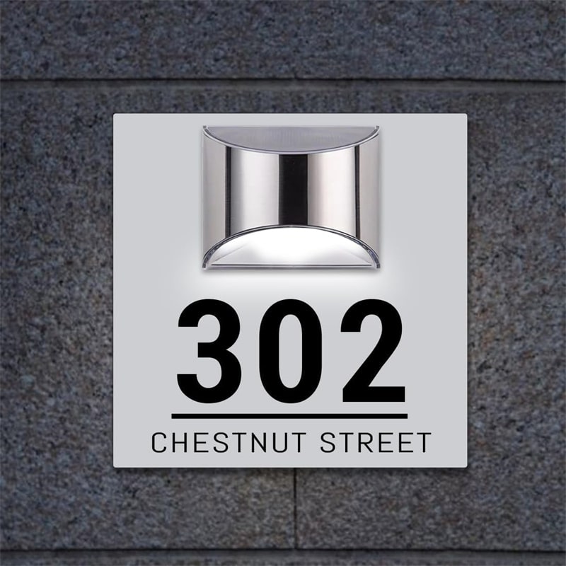 Personalized Rectangular Solar Address Plaque