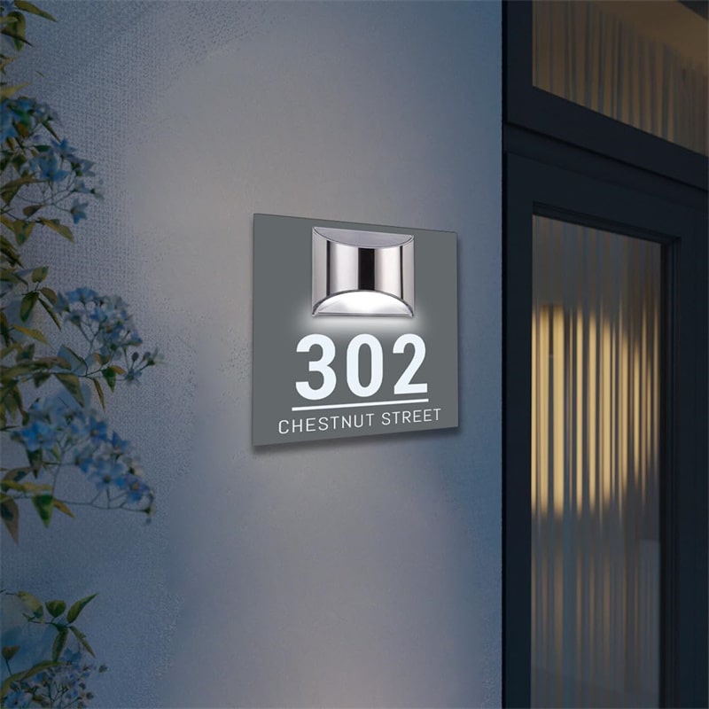 Personalized Rectangular Solar Address Plaque