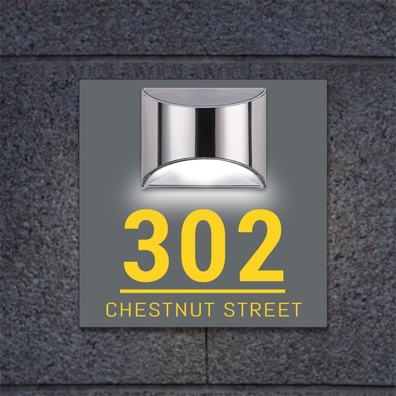 Personalized Rectangular Solar Address Plaque