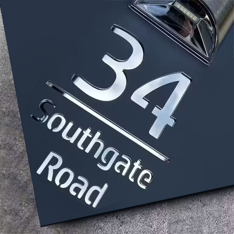 Personalized Diamond-Shaped Solar Address Plaque