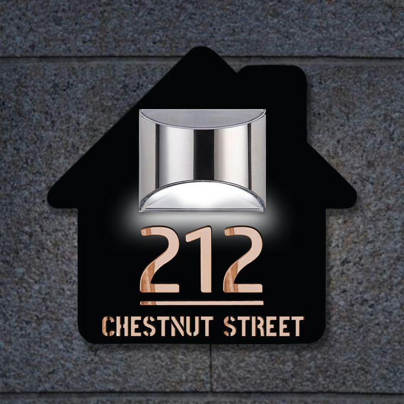 House Personalized Solar Address Sign