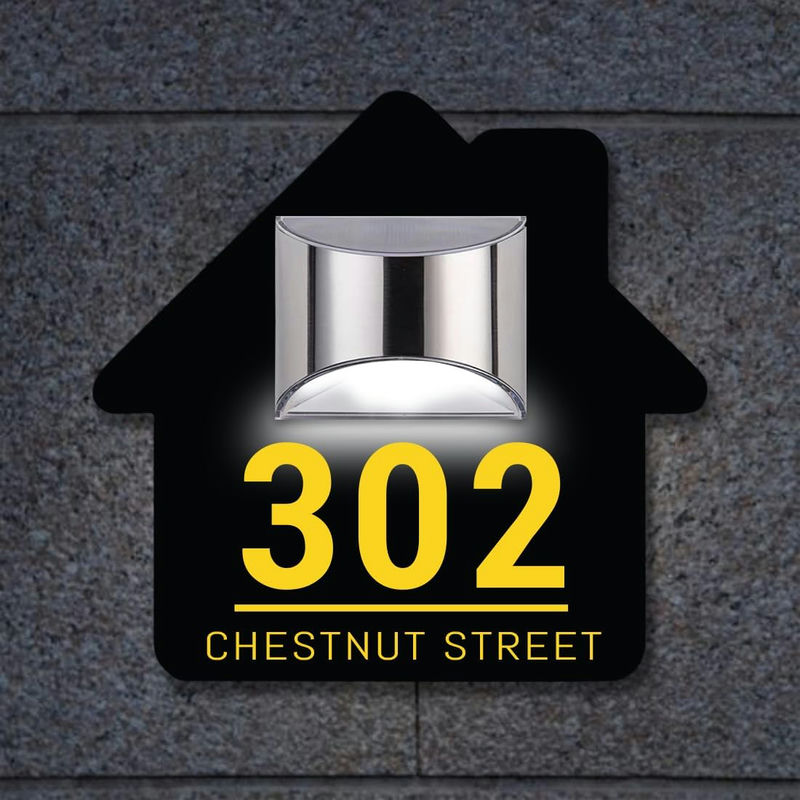 House Personalized Solar Address Sign