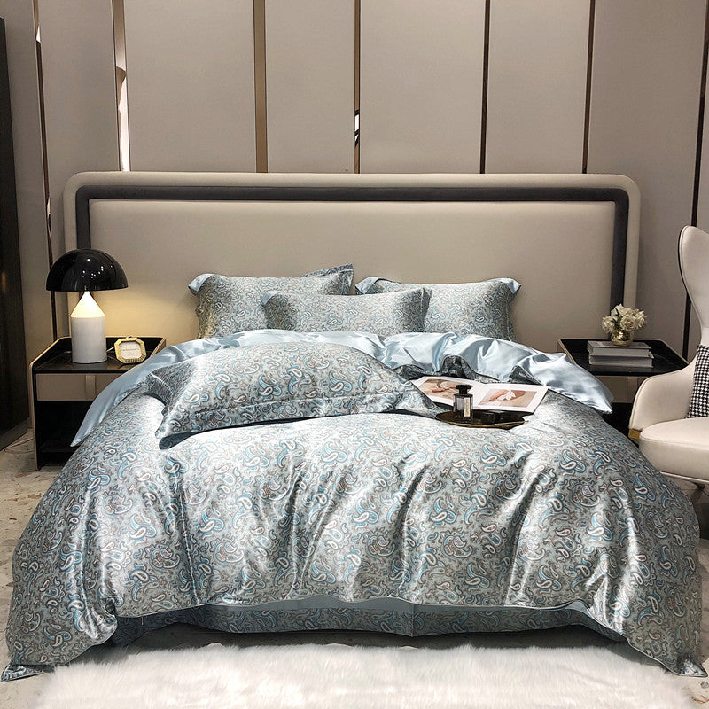 Arista - Natural Silk Bed Set with High-End Printing
