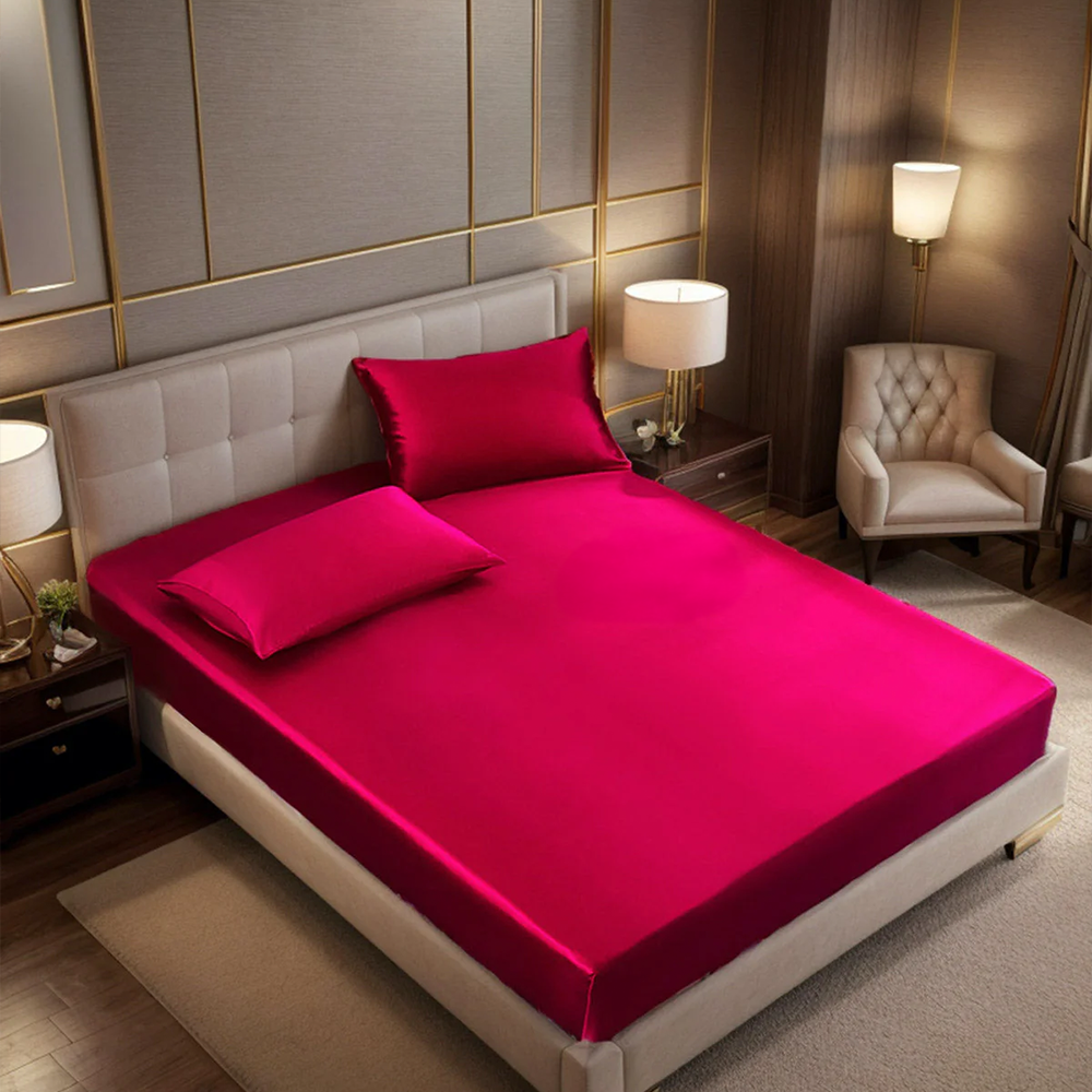 19Momme Mulberry Silk-like Seamless 3 Piece Bedding Set