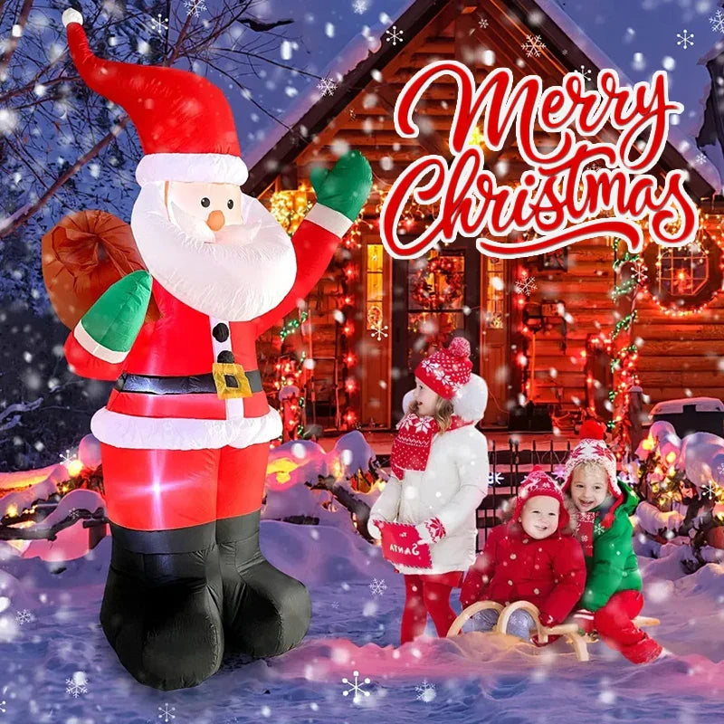 1.8M Inflatable Santa Claus Backpack Decoration with LED Lights – Christmas Holiday Indoor & Outdoor Decor
