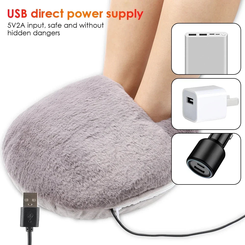 Electric Foot Warmer – Soft Velvet Heating Pad for Winter