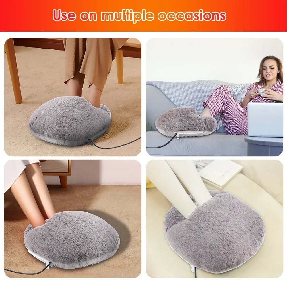 Electric Foot Warmer – Soft Velvet Heating Pad for Winter