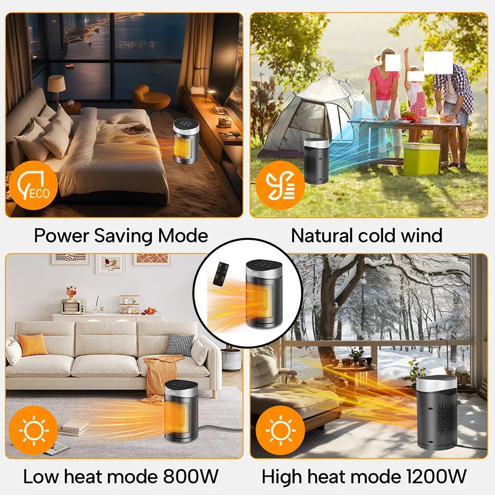 High-Power Portable Electric Space Heater with Adjustable Thermostat