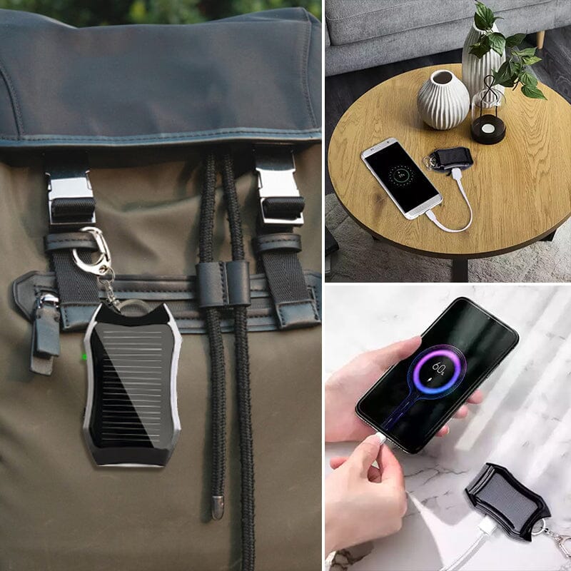 Portable Solar Power Bank Keychain