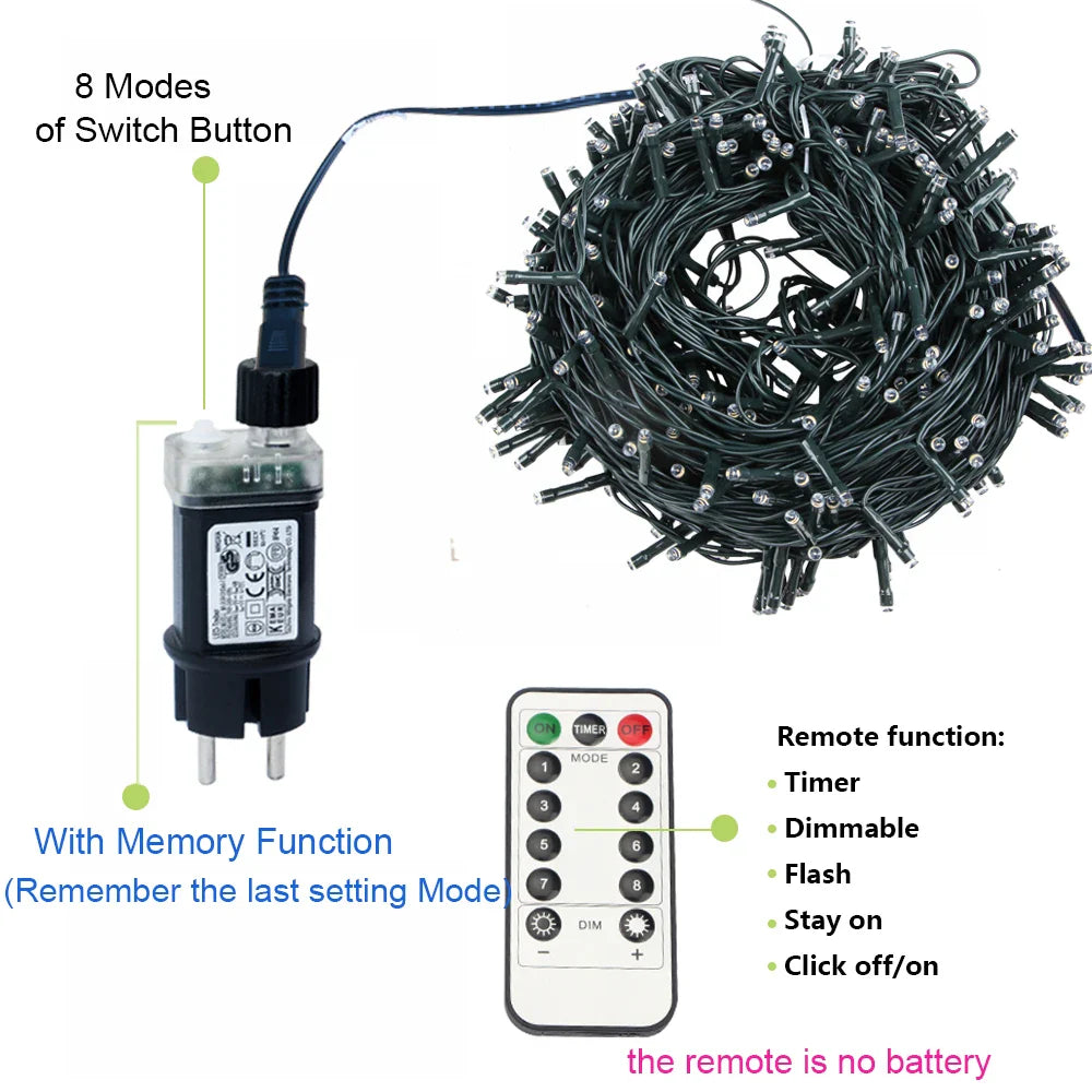 Decorative LED Christmas Lights (10m–100m)