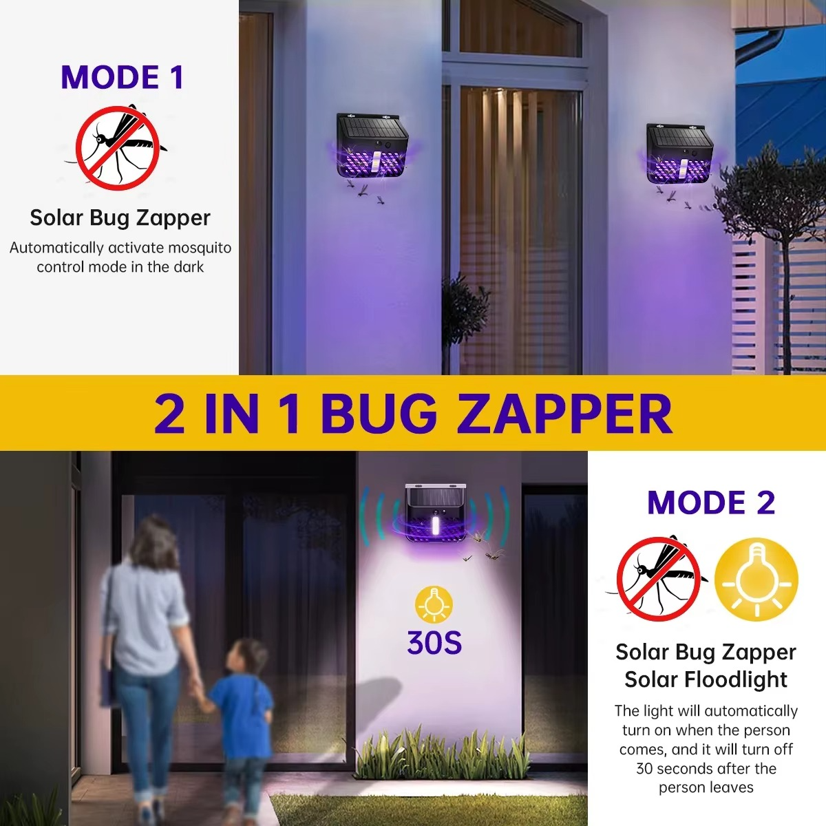 BugRazor - Solar Mosquito Killer Wall Lamp