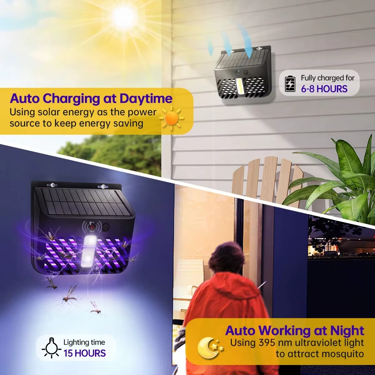BugRazor - Solar Mosquito Killer Wall Lamp