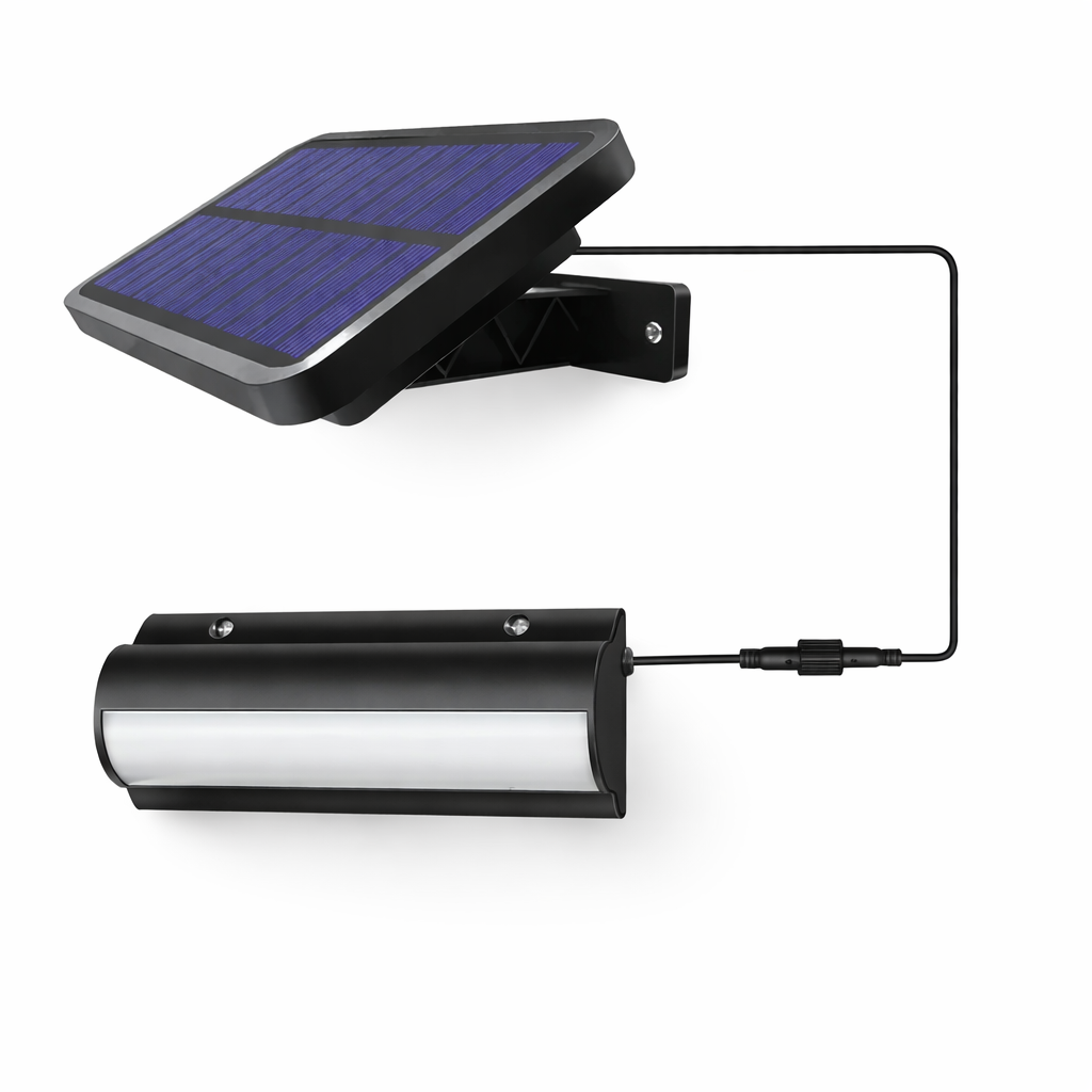 Wall Light With Solar Cells and Separate Panel