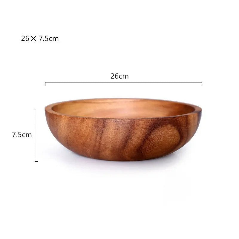 Large Acacia Wood Salad Bowl Set