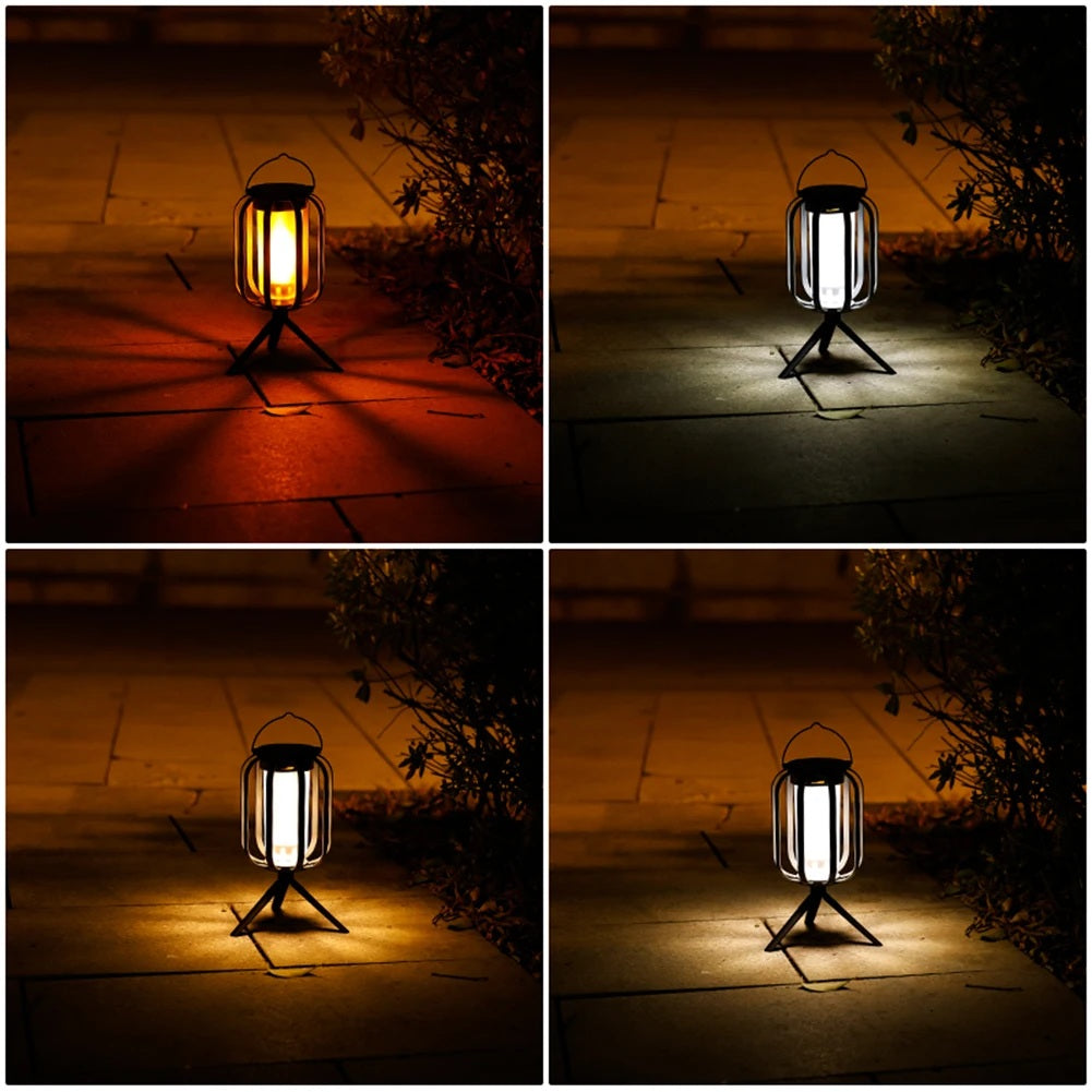 GlowWeave – Solar Metal Candle Lantern