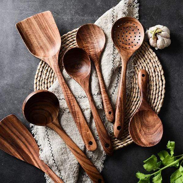 Forestra - Handmade Teak Wood Cooking Utensils Set