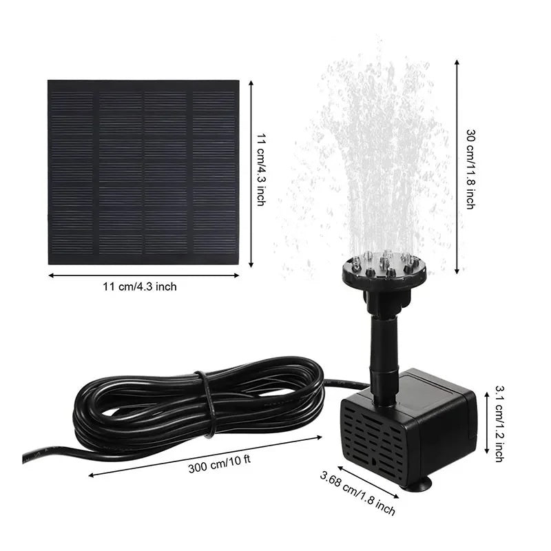 AquaBloom Solar Fountain Kit – Garden Pump with Panel