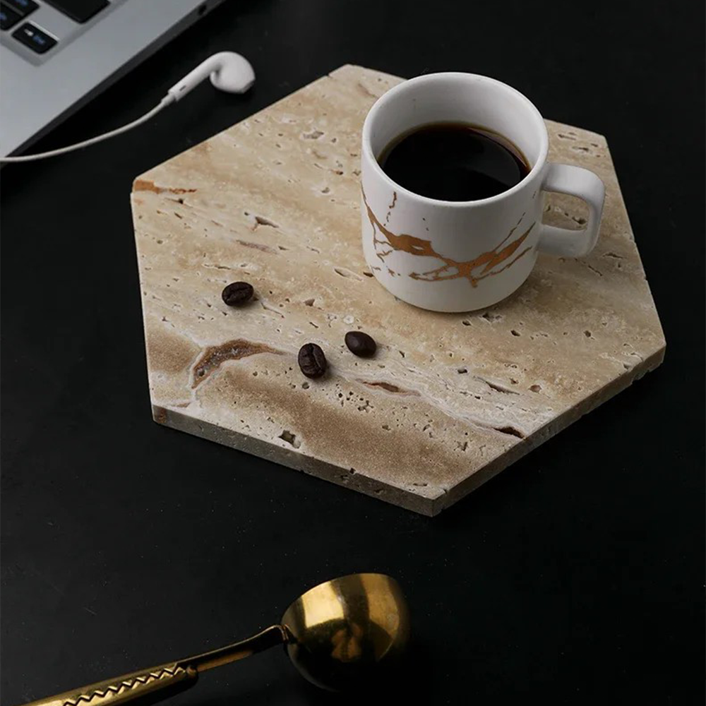 Natural Beige Marble Display Tray