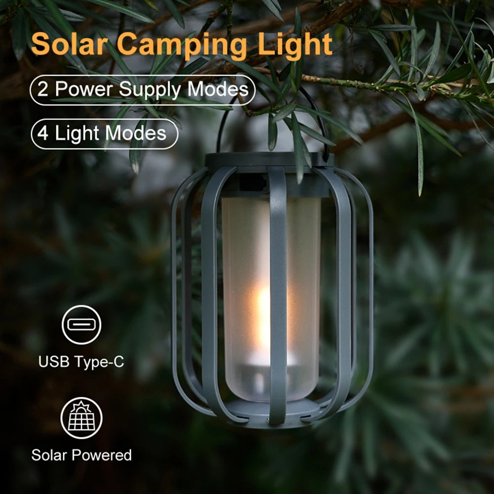 GlowWeave – Solar Metal Candle Lantern