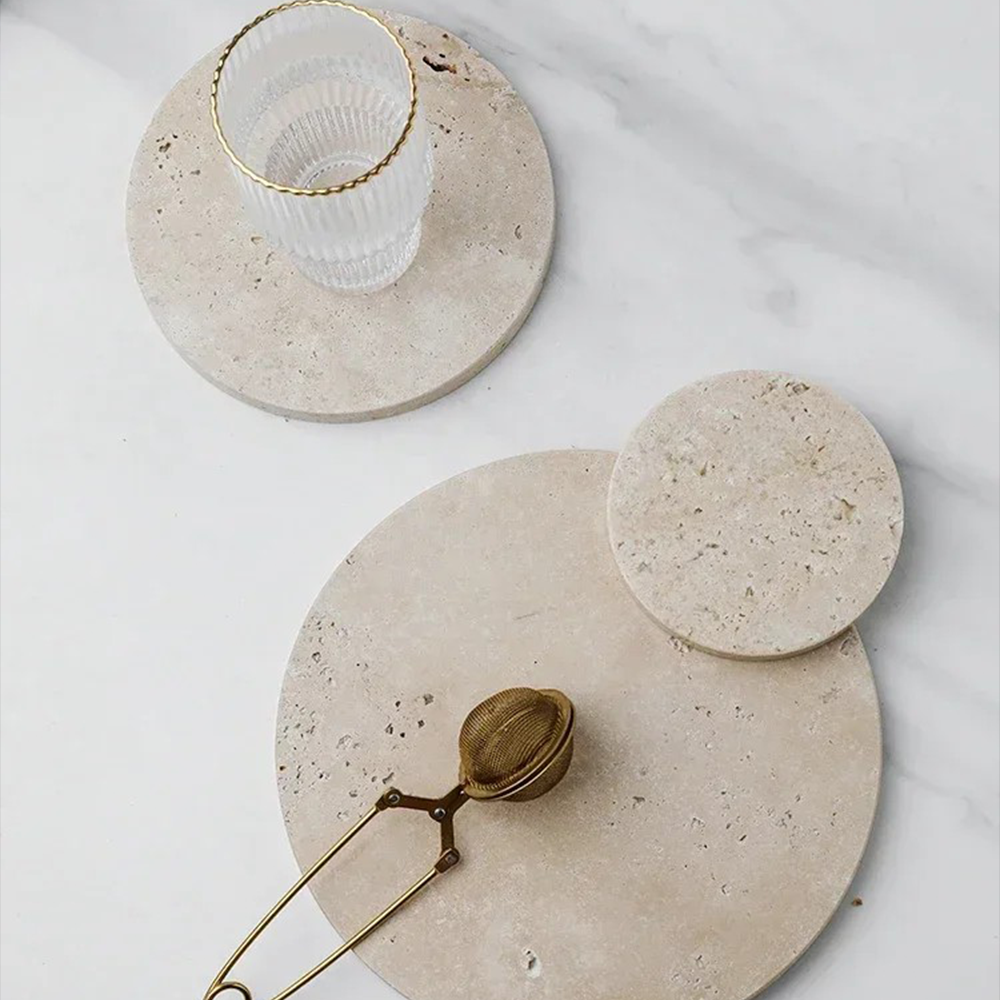 Natural Beige Marble Display Tray