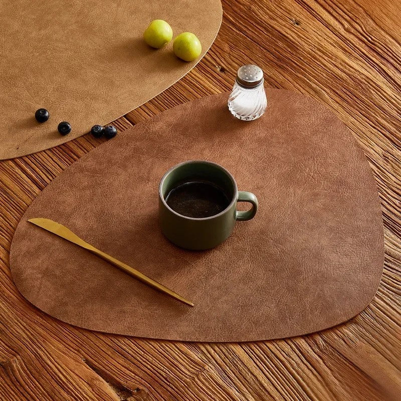 Cowhide Leather Table Placemat & Coaster