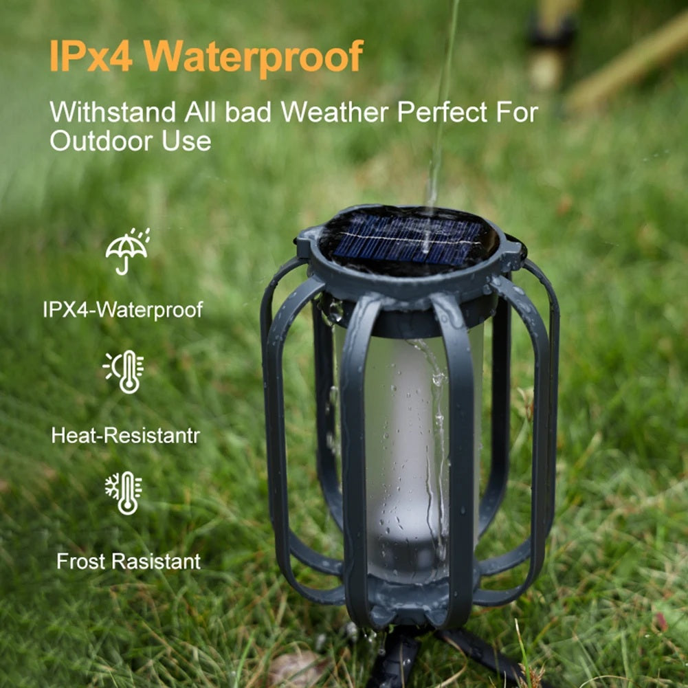 GlowWeave – Solar Metal Candle Lantern